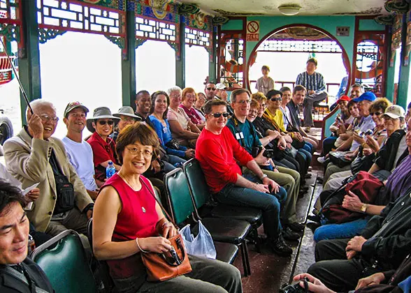 Tourists in the Marble Boat